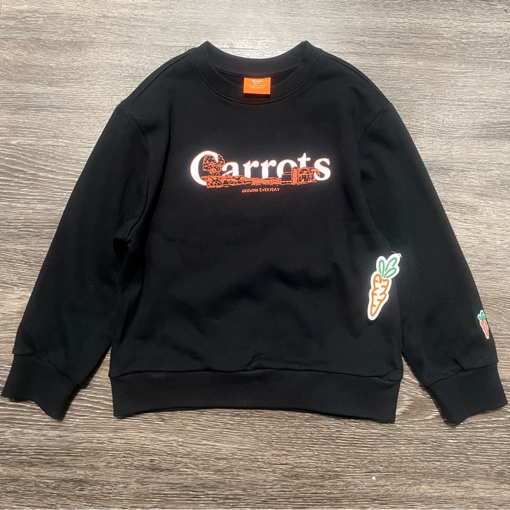 Carrots by Anwar - Kids Graphic Black Sweatshirt - Size S (6-7)